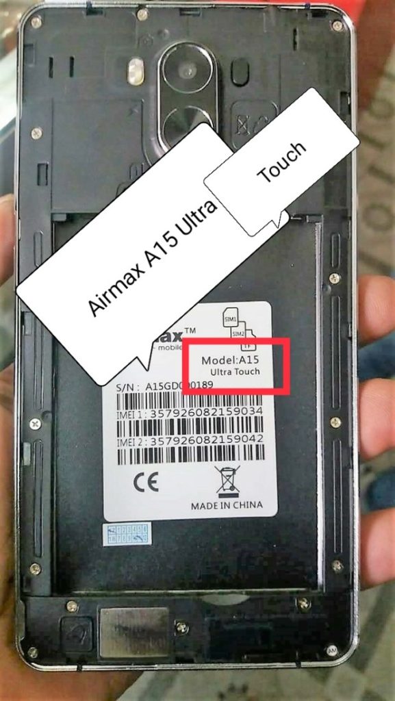Airmax A15 Ultra Touch Flash File Without Password