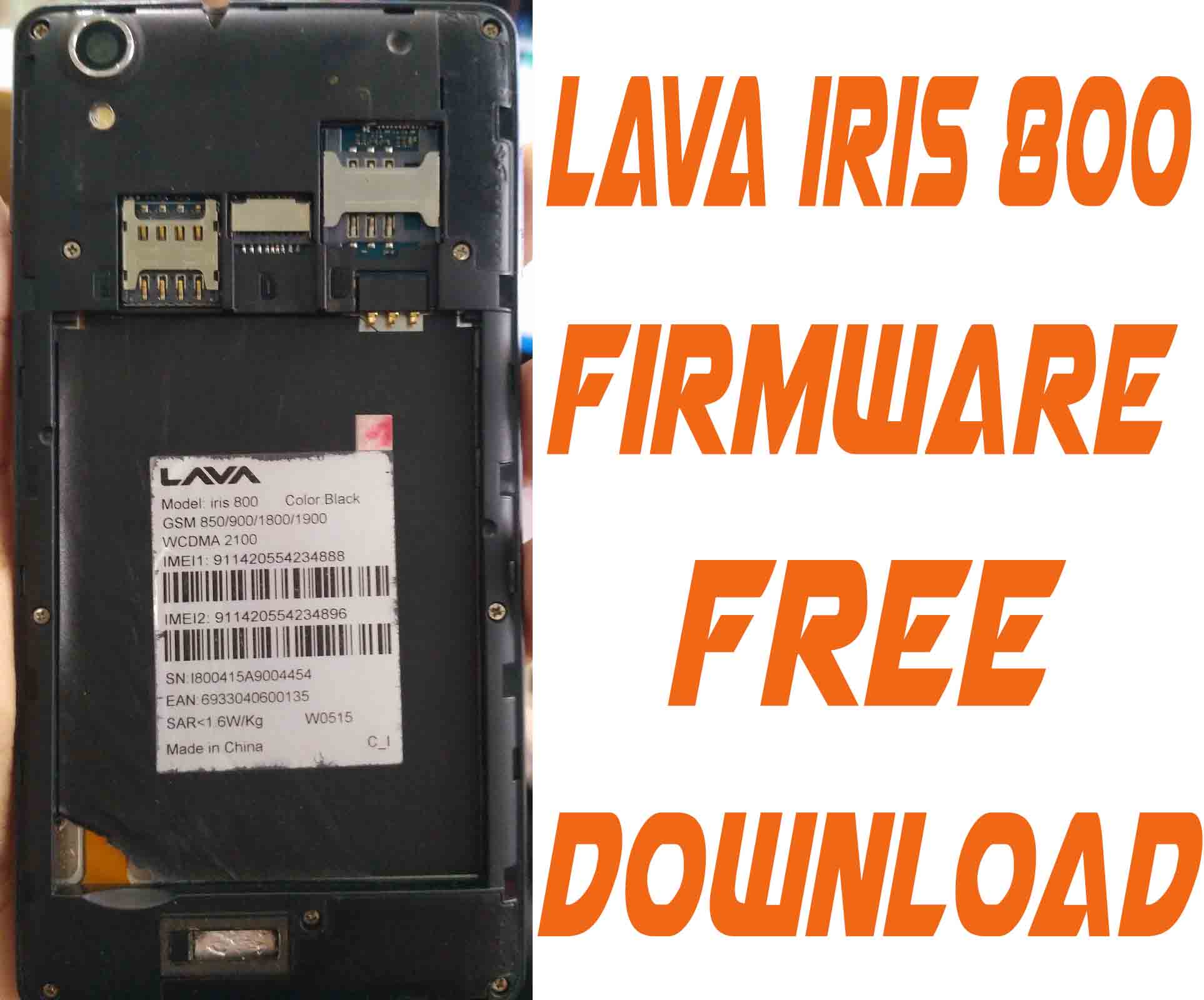 Lava Iris 800 Flash File Firmware Without Password