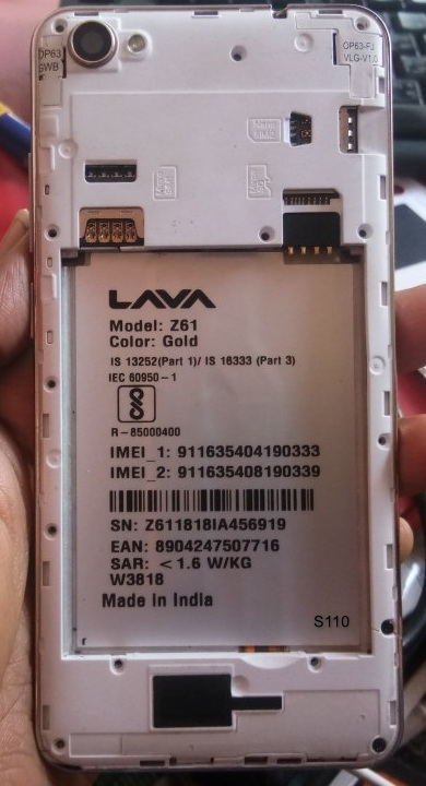 Lava Z61 S110 Flash File Dead Recover Care Firmware