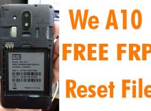 WE A10 Frp Reset File Without Password