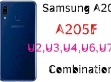 Samsung A20 A205F U2 U3 U4 U6 U7 Combination File Free