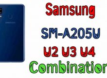 Samsung A20 A205U Combination File U2 U3 U4 Free