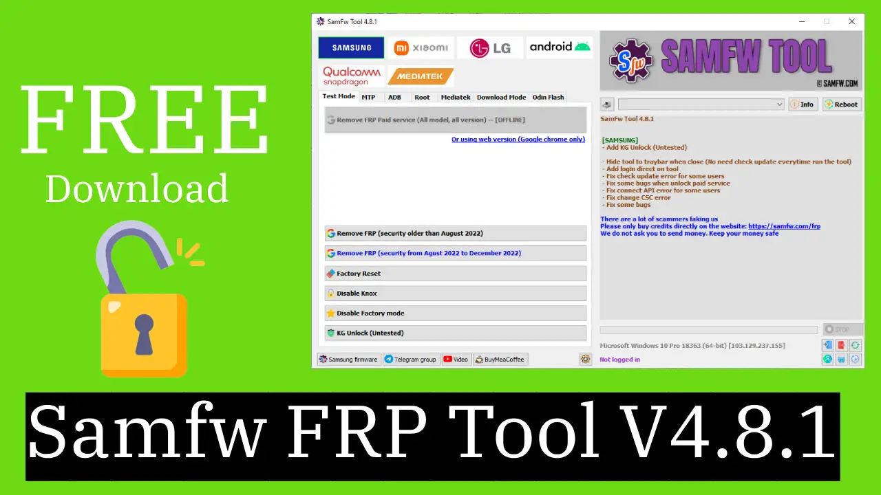 SamFw FRP Tool V4.8.1 Free Download Samsung Android 13 Frp